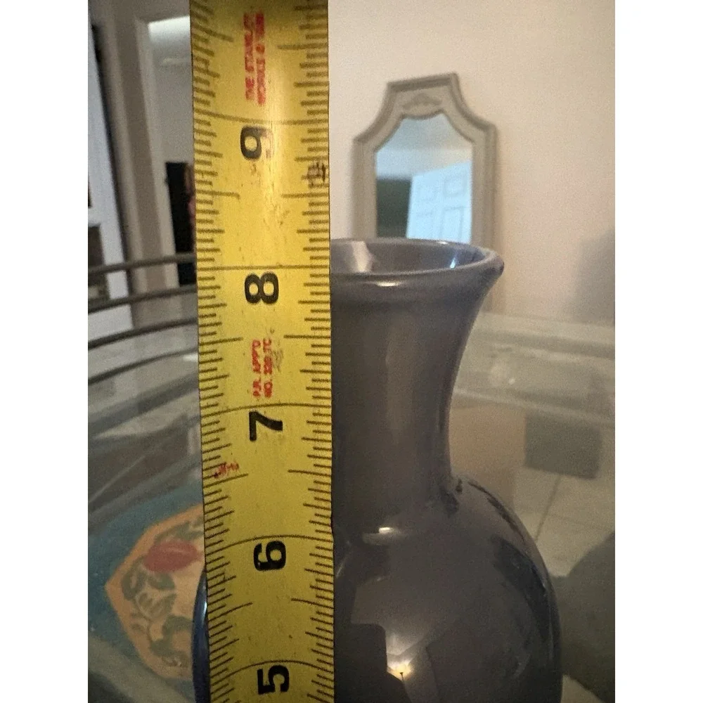 VTG Laslo For Mikasa Japan Cobalt Blue Gray Glass Vase Flared Rim 8